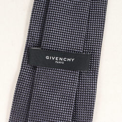 GIVENCHY Check switching pin dot silk tie navy blue made in Italy