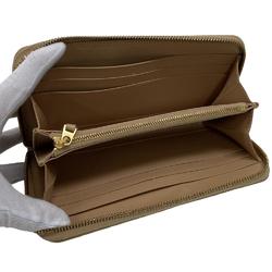 BOTTEGA VENETA Maxi Intrecciato Round Zipper Long Wallet Beige Women's