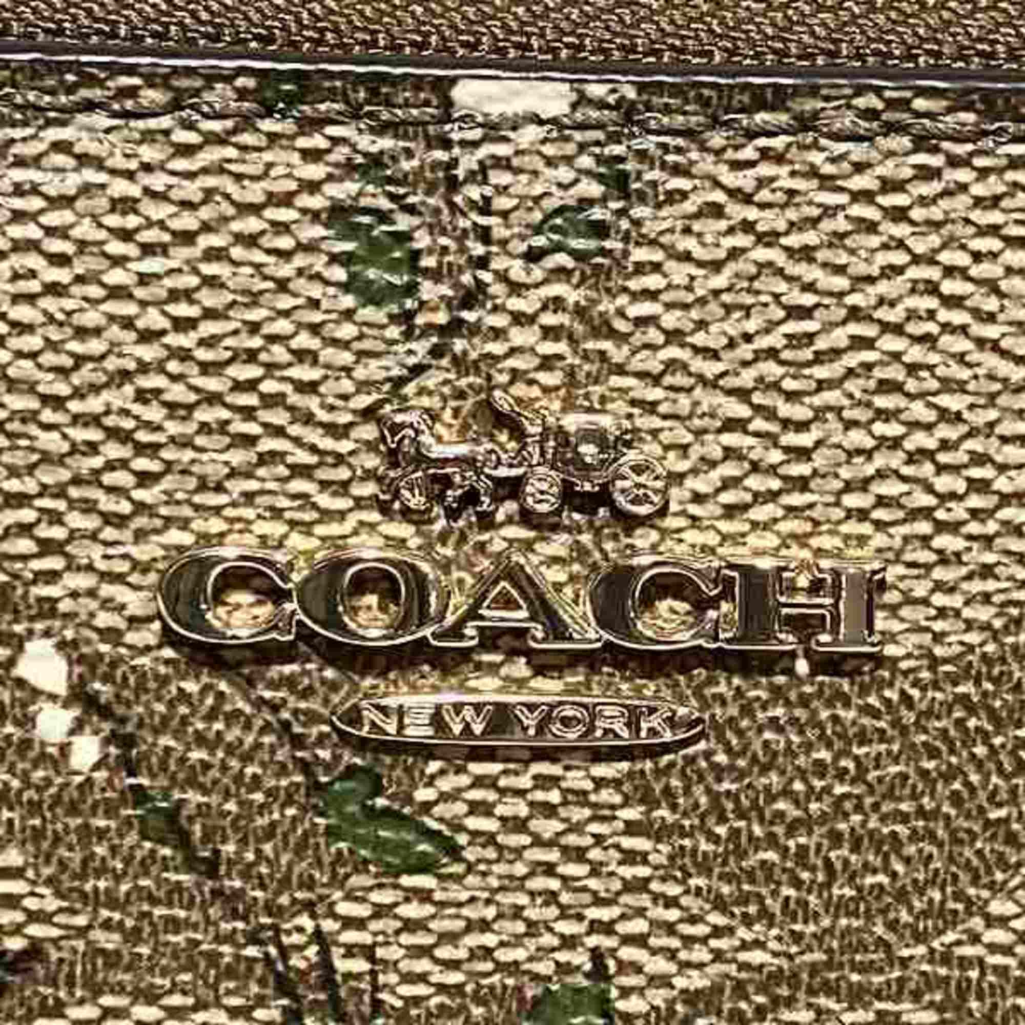 Coach COACH C4456 Flower Motif Round Zipper Wallet Long Women's