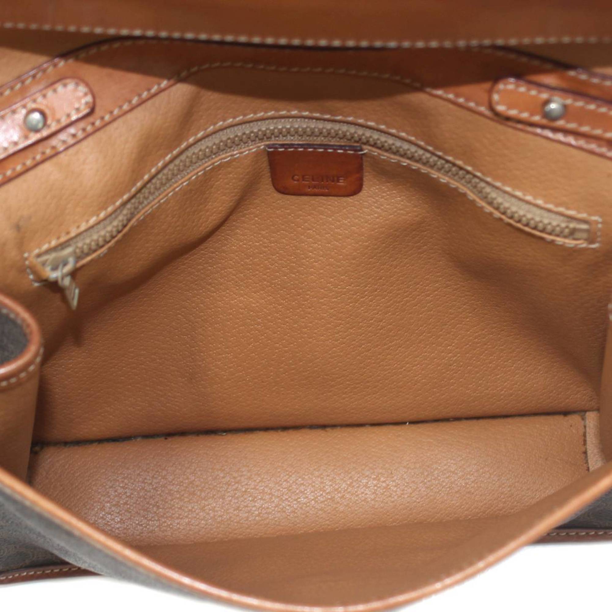 CELINE Shoulder Bag Macadam Brown