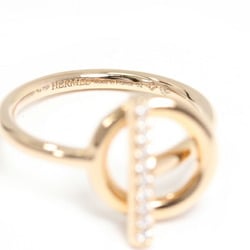 Hermes Echape PM Ring Diamond K18 PG RG Pink Gold 750 Rose HERMES #52 No. 12 Women's Toggle Clasp Fashion BB3397-r