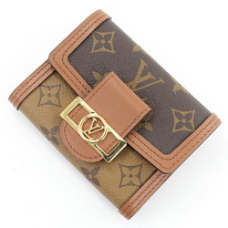 Louis Vuitton Wallet Trifold Women's Compact Portefeuille Dauphine Monogram Reverse Brown M68725 LOUIS VUITTON Coin Case Purse T4250