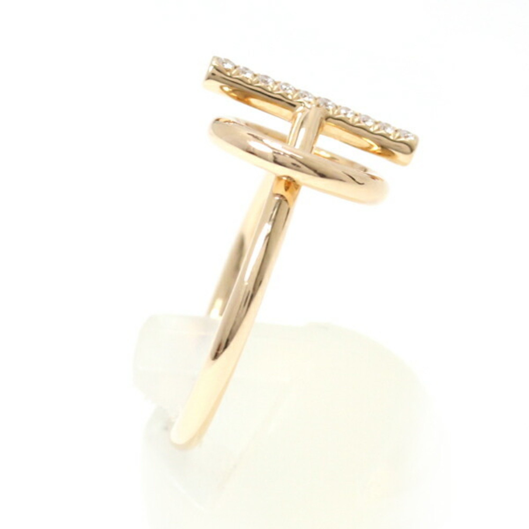 Hermes Echape PM Ring Diamond K18 PG RG Pink Gold 750 Rose HERMES #50 No. 10 Women's Toggle Clasp Fashion T4629-ys