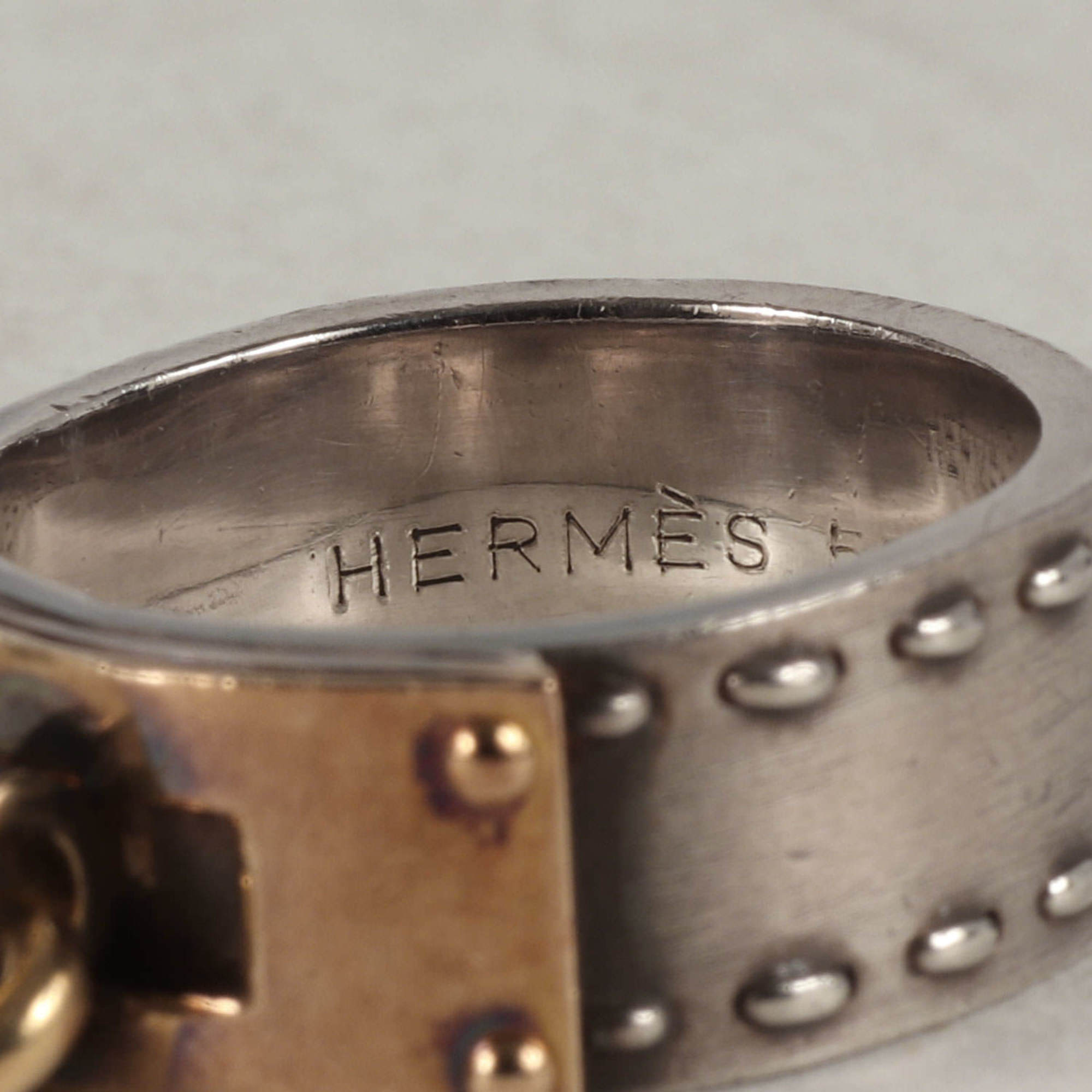 HERMES Kelly Ring Ag925 Cadena Vintage Silver Jewelry Accessories Gold