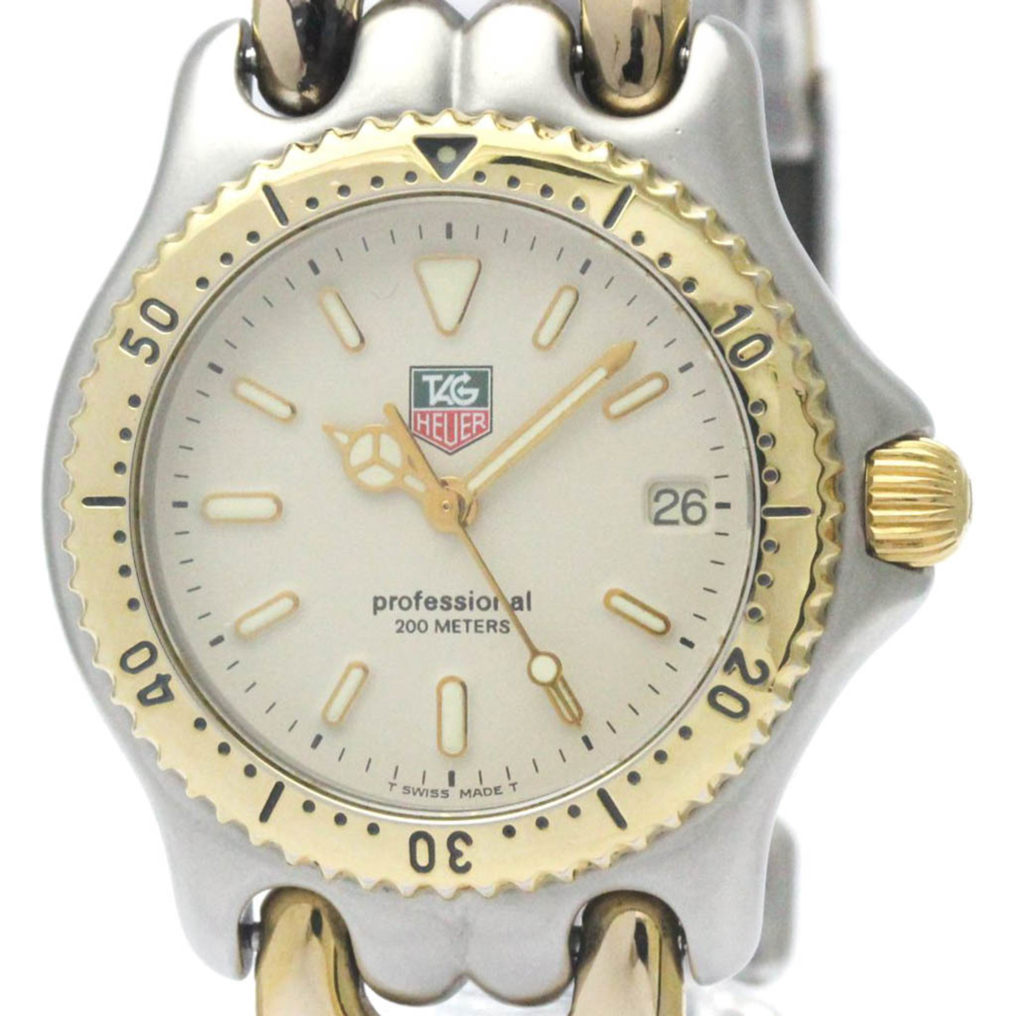 Polished TAG HEUER Sel 200M Gold Plated Steel Mid Size Watch S95