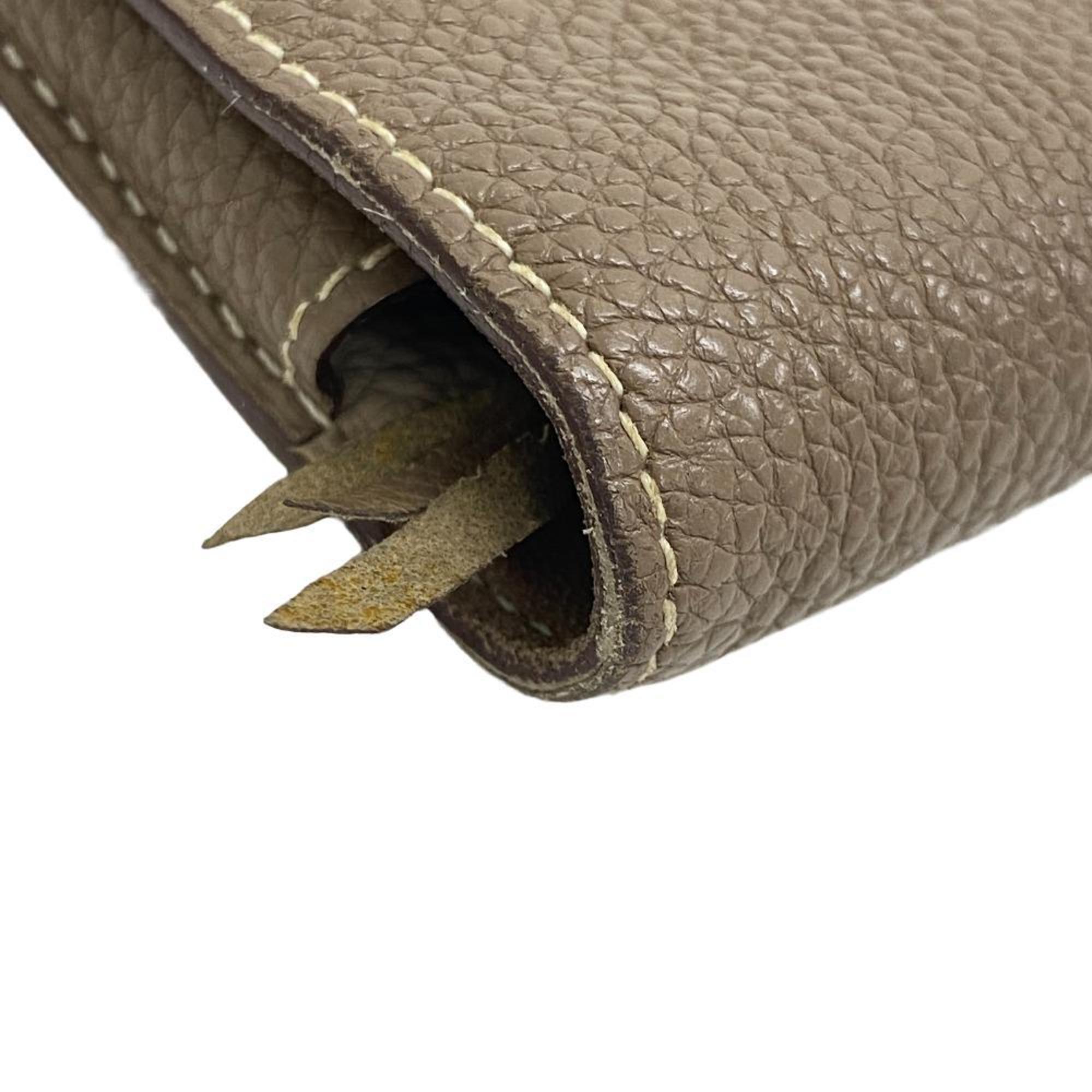 HERMES Dogon GM long wallet beige ladies