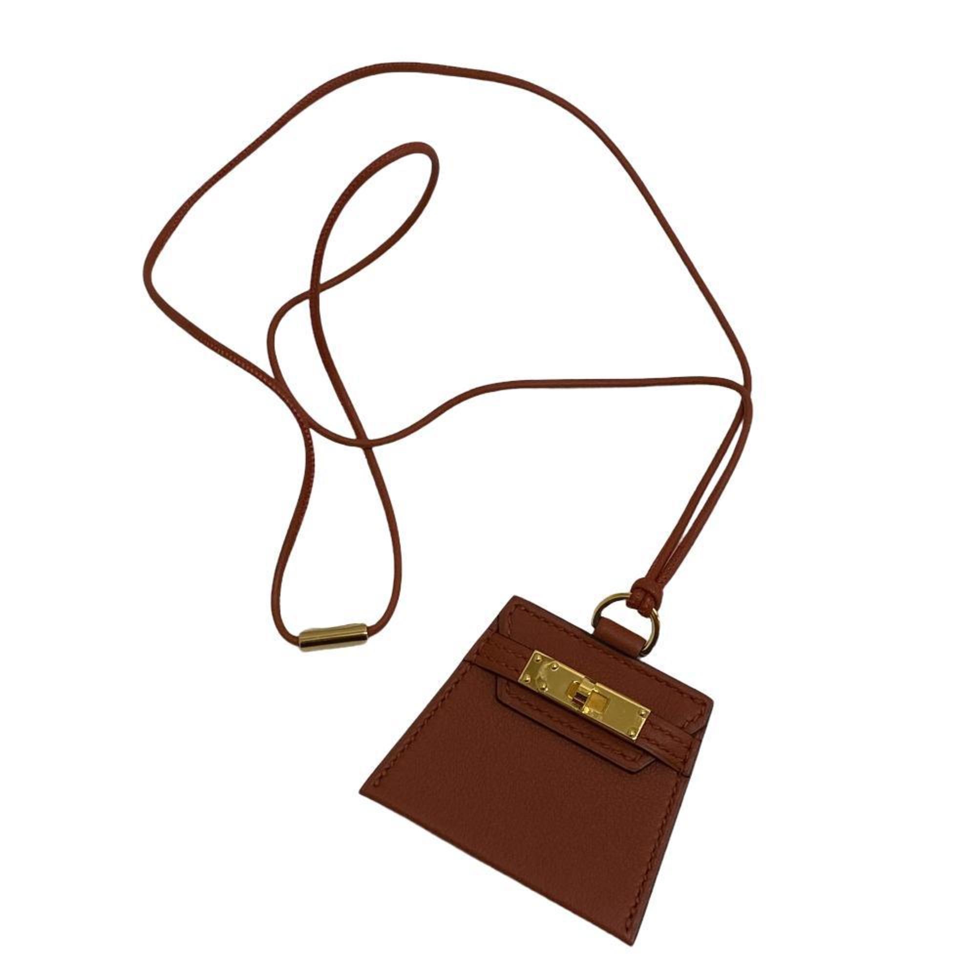 HERMES Montpetit Kelly Necklace Brown Women's