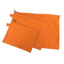Hermes HERMES Bora Pouch 3 Piece Set Flat Clutch Bag Cotton Canvas Orange aq6172