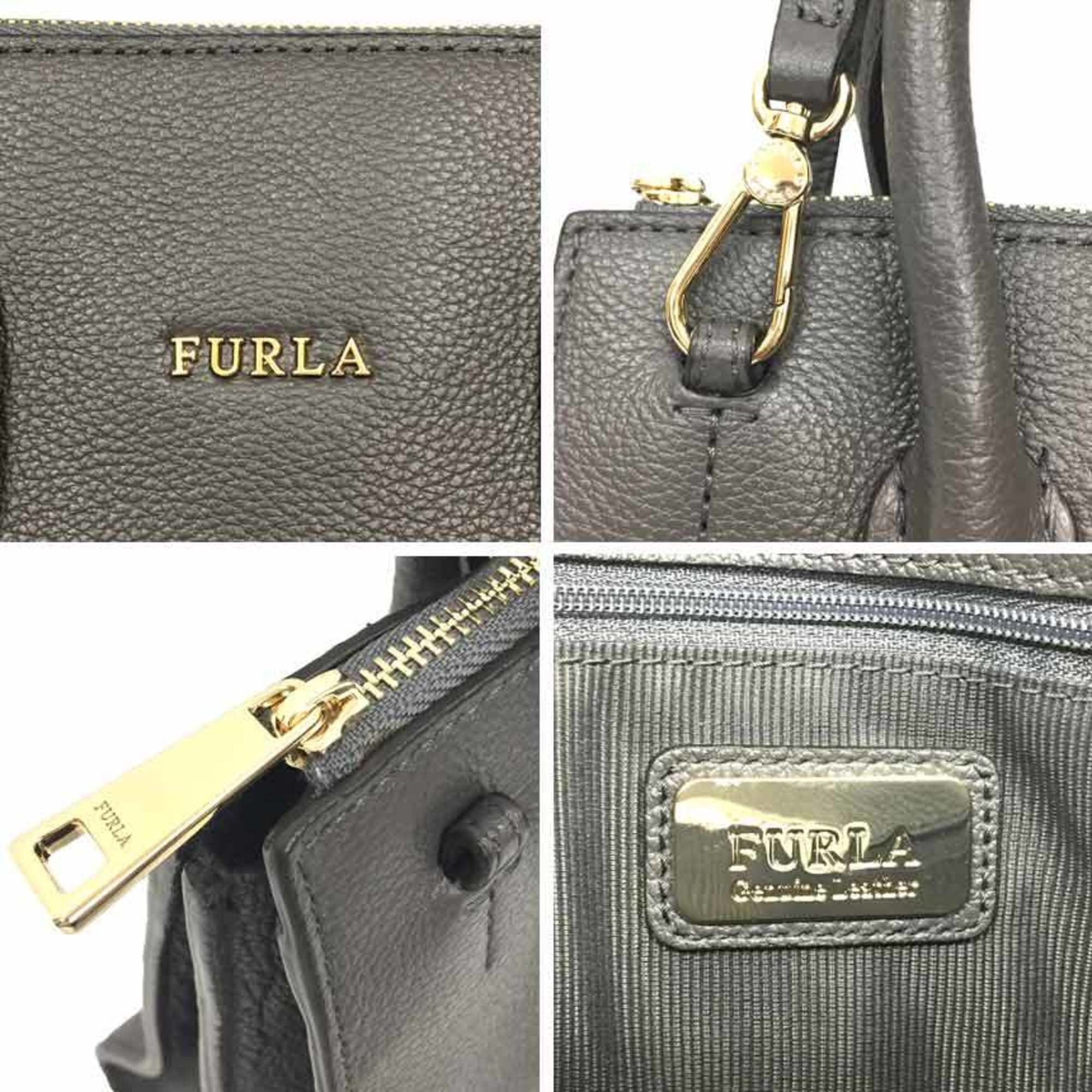 Furla FURLA PIN S SATCHEL 2WAY Handbag Shoulder Bag 924711 B BMN1 OAS Leather Gray aq7177 aq7700