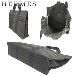 Hermes HERMES Ale Line Tote Bag MM SAC DE VOYAGE HERLINE 100951M Nylon Canvas Gray Men's Women's aq8631