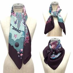 HERMES Scarf Muffler Carre 90 AUBE LIBRE COMME L’ANGE Alphys Collaboration “AUBE” THE ALFEE 25th Anniversary Limited Purple 100% Silk aq5220