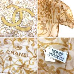 CHANEL Shawl Stole Large Scarf Muffler Camel Cocomark Chanel aq9185