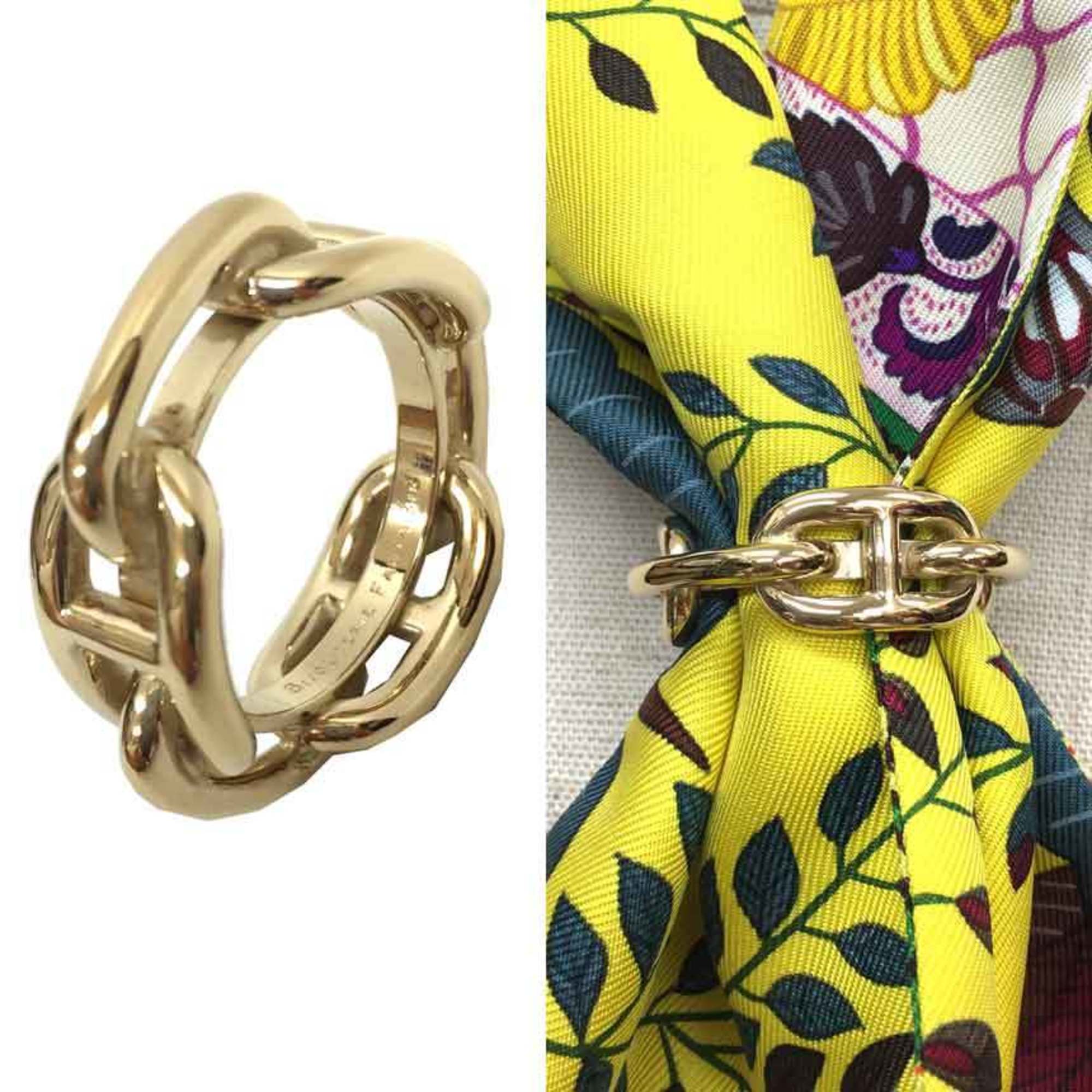 Hermes HERMES Chaine d'Ancre Scarf Ring Gold Color aq6501