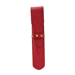 Hermes Courchevel Leather Pen Case (Red Color) 1 piece inserted