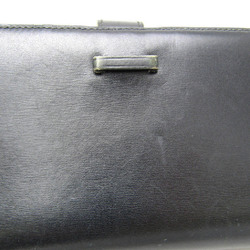 Hermes Julla Women,Men Leather Wallet (tri-fold) Black