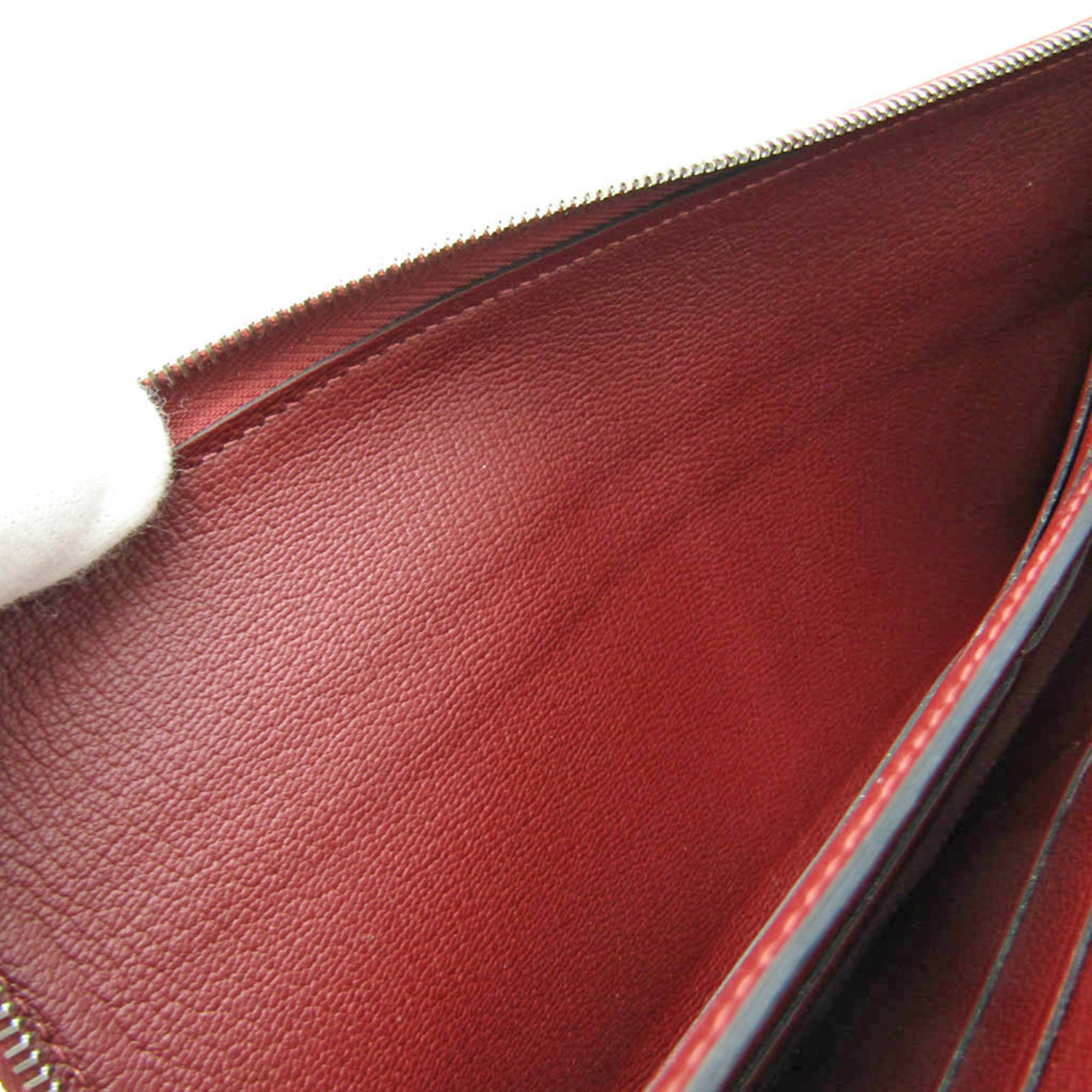Hermes Remix Voyage Women's Leather Long Wallet (bi-fold) Rouge H
