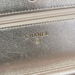 Chanel Matelasse A33814 Women's  Punching Leather Chain/Shoulder Wallet Pink Gold