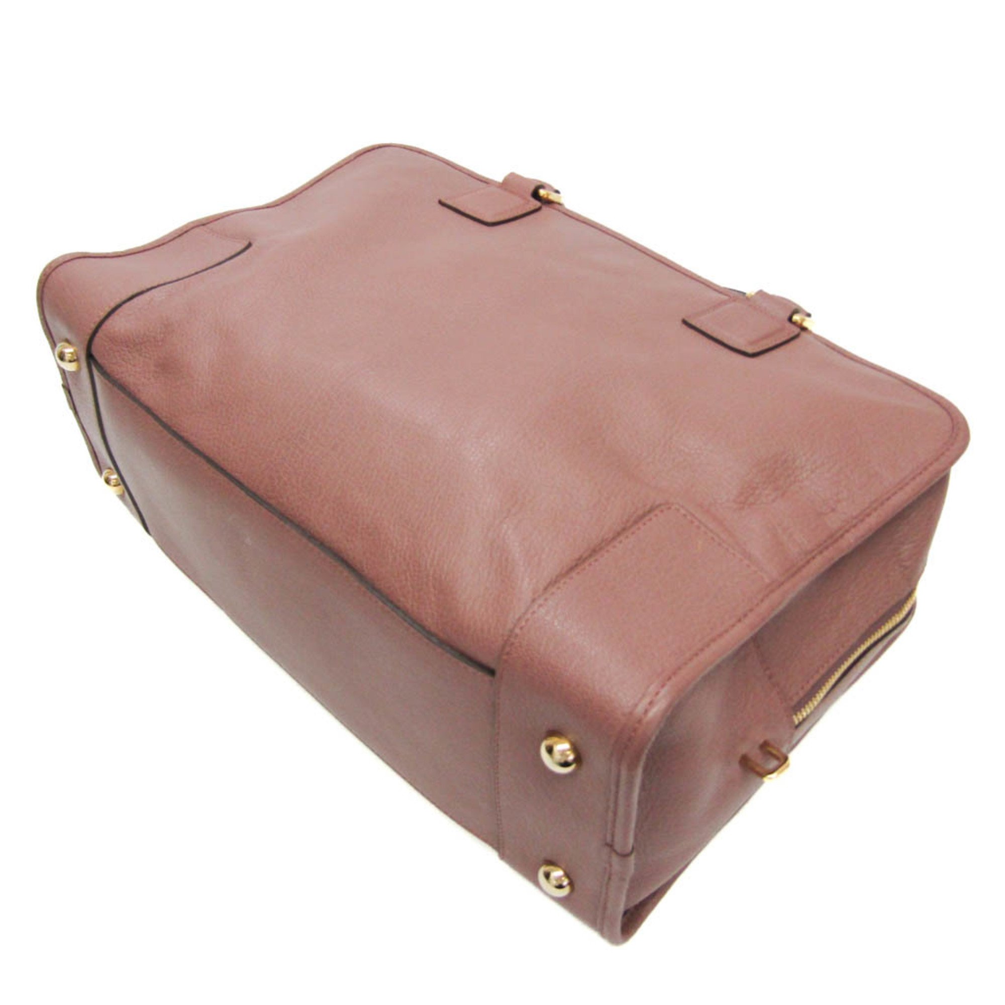 Loewe Amazona 36 Women's Leather Handbag Pink Beige