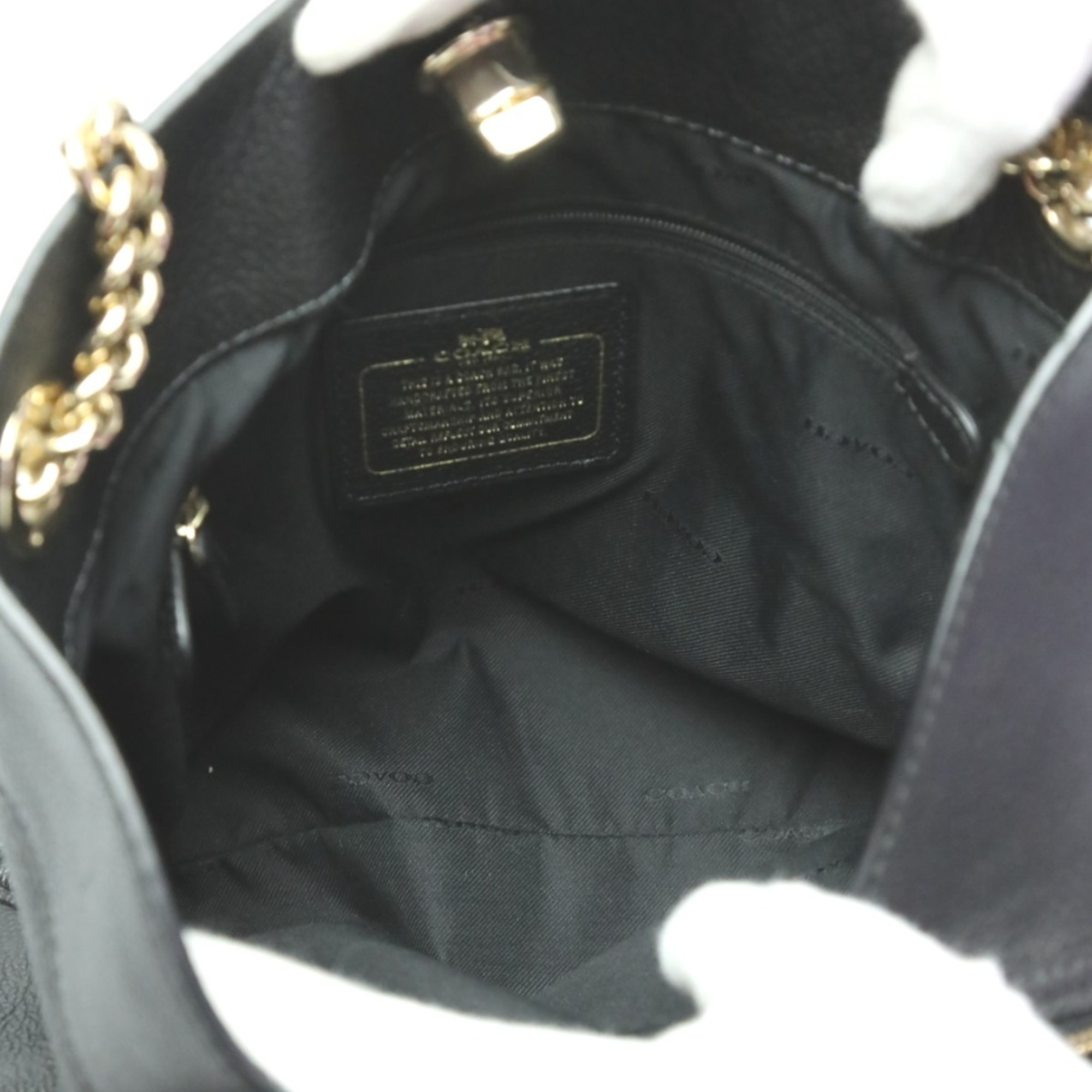 Coach Tote Bag Peple Leather Turnlock Edie 36855 Black