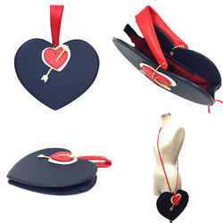 KITAMURA Kitamura Heart Bag 2WAY Shoulder Handbag Pochette Navy x Red aq8574