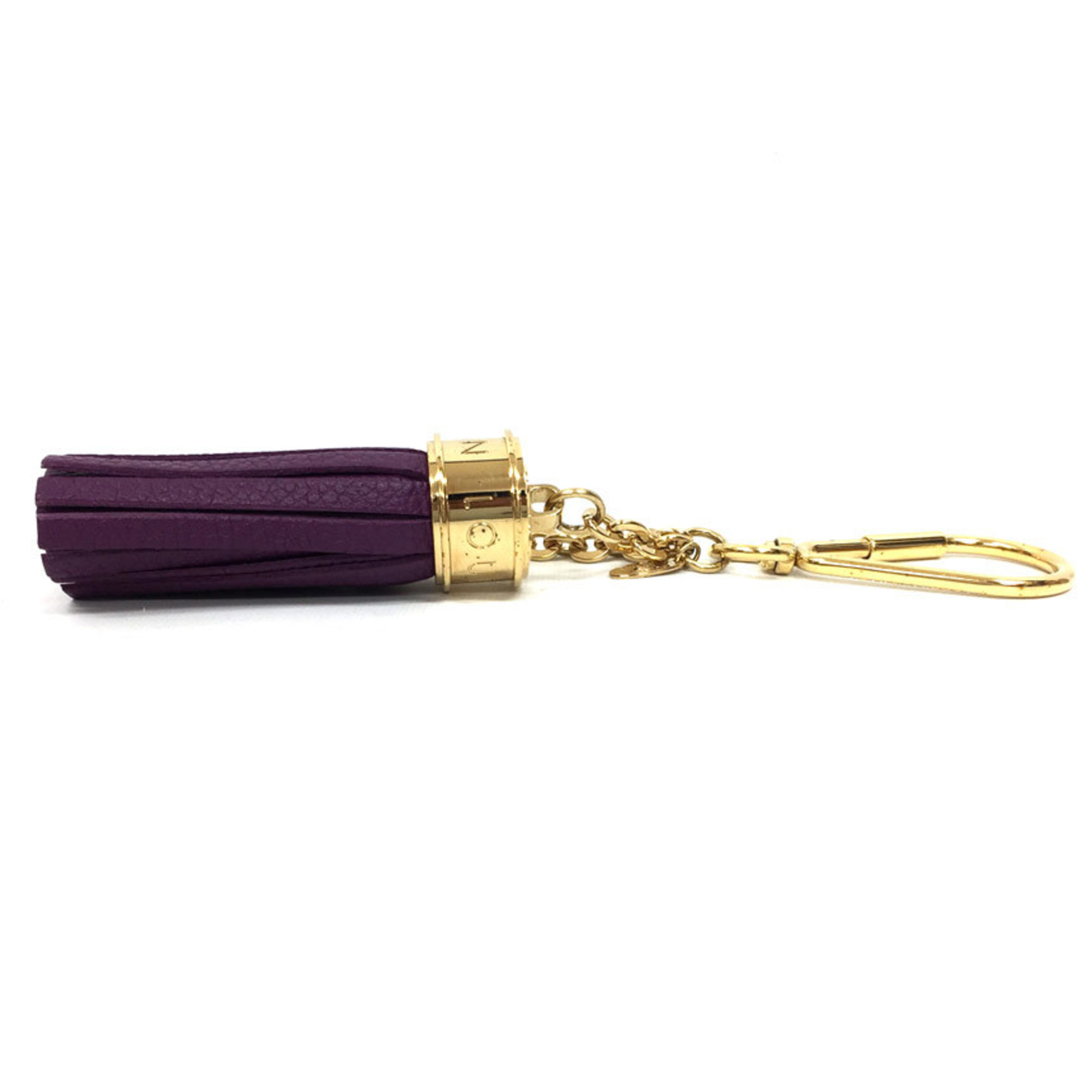 LOUIS VUITTON Louis Vuitton Bag Charm Pom M65124 Tassel Ribbon Keychain Gold x Purple Wallet Small aq8247