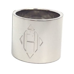Hermes HERMES Scarf Ring Closure H Diamant Pattern Silver aq6516