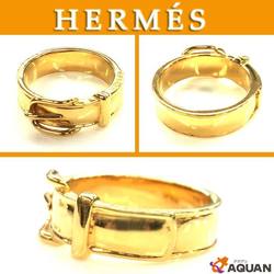 Hermes HERMES scarf ring belt motif gold color closure aq6539