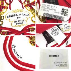 HERMES CARRE NANO 20CM BRIDES DE GALA Ceremony bridle Karenna KARE 20 NanoKare Scarf Muffler ROUGE/BLANC Red x White 2020 100% Silk Hermes aq6264