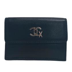 CHANEL Cocomark Compact Wallet Trifold Black Ladies