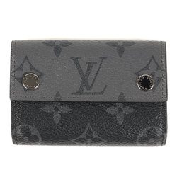 LOUIS VUITTON Monogram Eclipse Reverse Discovery Compact Wallet M45417 Trifold Current Model Black Gray Made in Spain