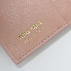 Miu Miu MIU Wallet Pink FREE Bifold Folding Floral Pattern Flower Print Leather Cowhide Girly Feminine