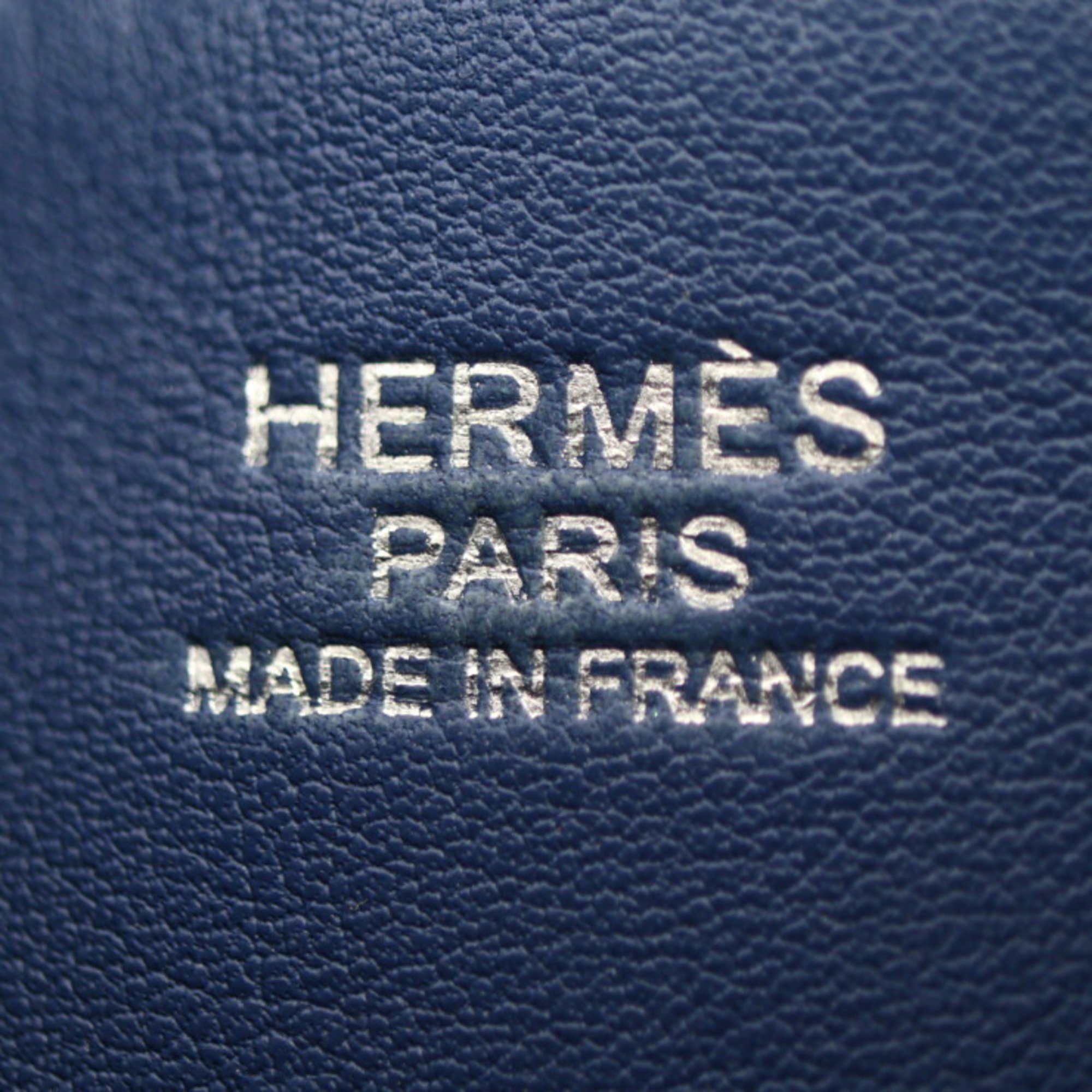HERMES Ricol 17 Shoulder Bag Evercolor Blue Brighton Hermes Drawstring C engraved