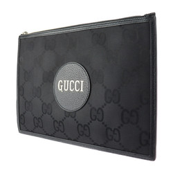 GUCCI Gucci Off The Grid Second Bag 625598 GG Nylon Leather Black Silver Hardware Wristlet Clutch Pouch