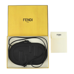FENDI PHONE HOLDER Shoulder Bag 7AS055 A5DY Calf Leather Black Orlock Mobile Case Pochette Smartphone
