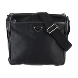 PRADA Prada Crossbody Bag Shoulder VA0797 Nylon Saffiano Leather Black Silver Hardware Jacquard Logo Triangle