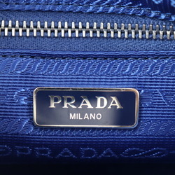 PRADA Prada 2WAY shoulder bag handbag 1BH026 nylon leather blue silver hardware chain quilting triangle logo
