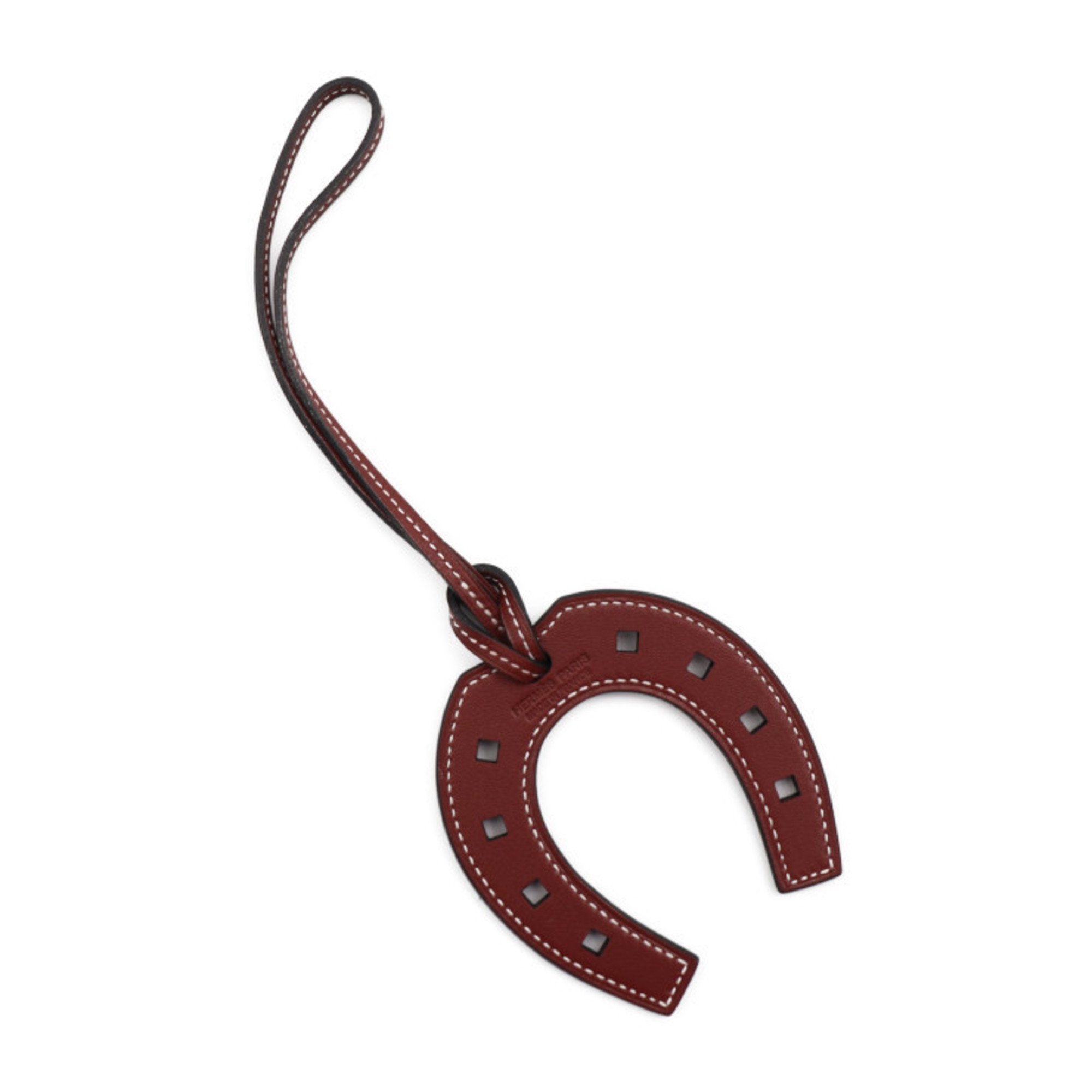 HERMES Paddock Faire a Cheval Other Accessories Vaux Swift Rouge Ash Bag Charm Horseshoe
