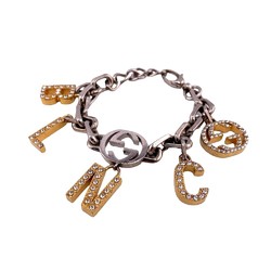 GUCCI Gucci Balenciaga Rhinestone Bracelet Gold Men Women