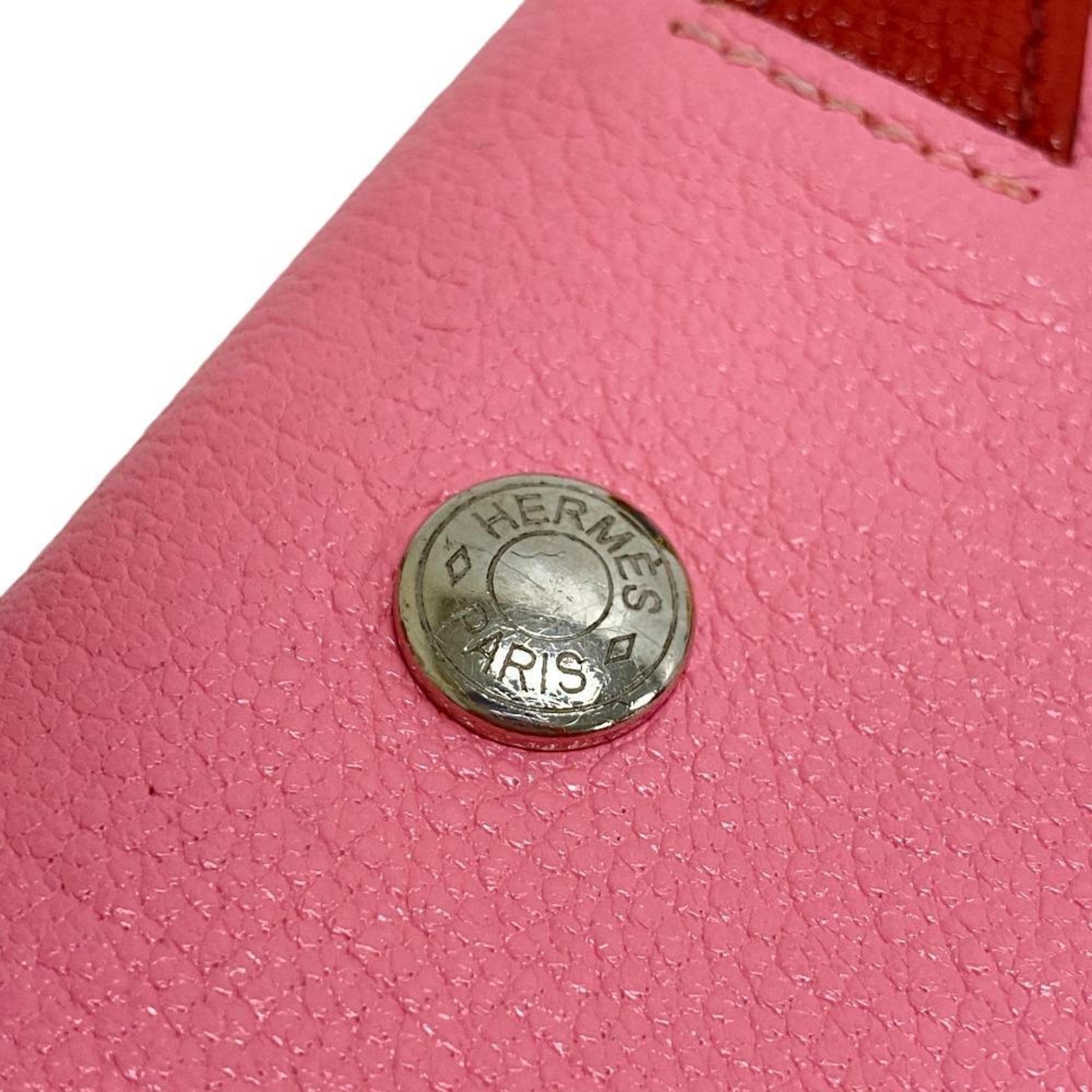 HERMES Paddock Chevre Misor Coin Case Pink Ladies