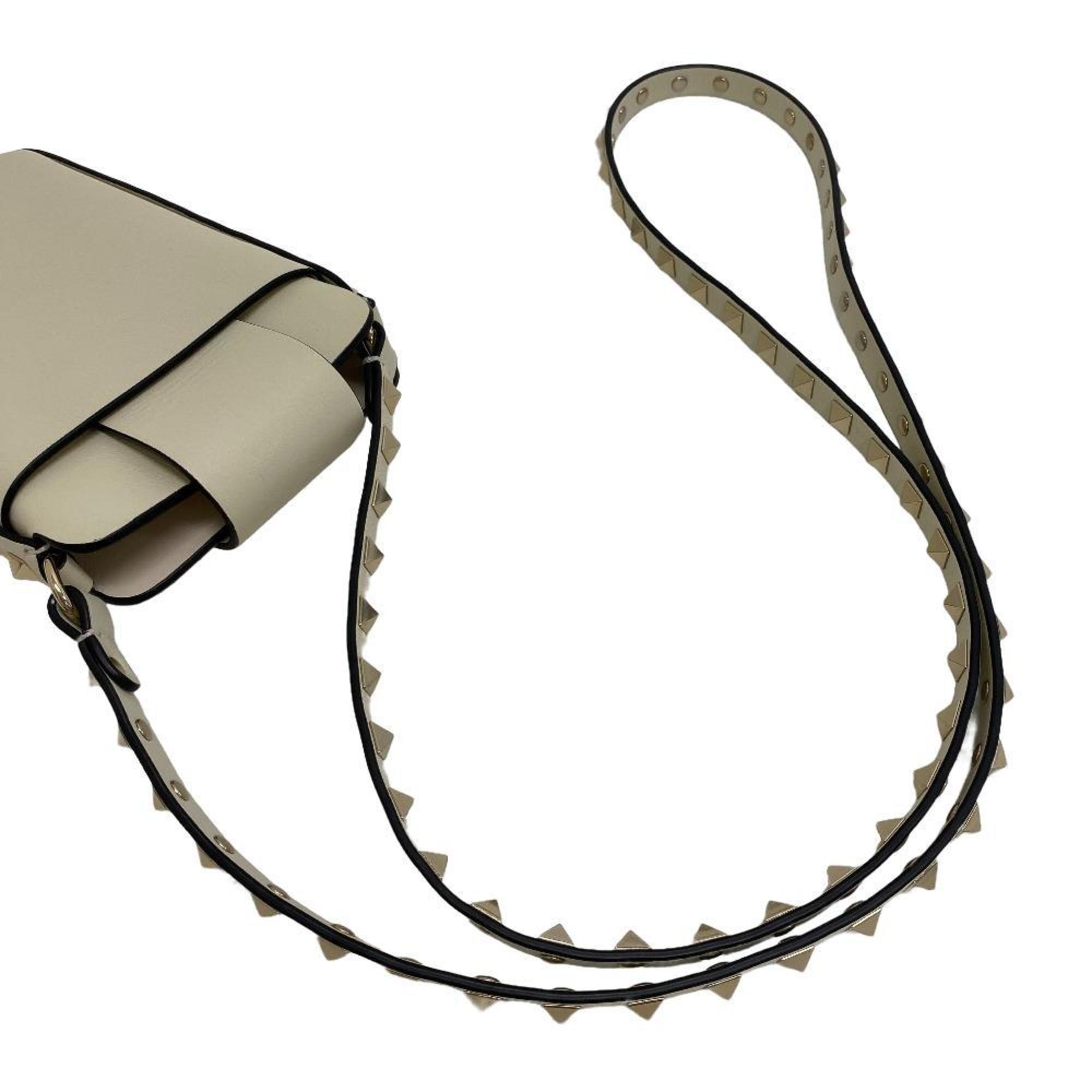Valentino Garavani Phone Holder Rockstud Shoulder Bag White Women's