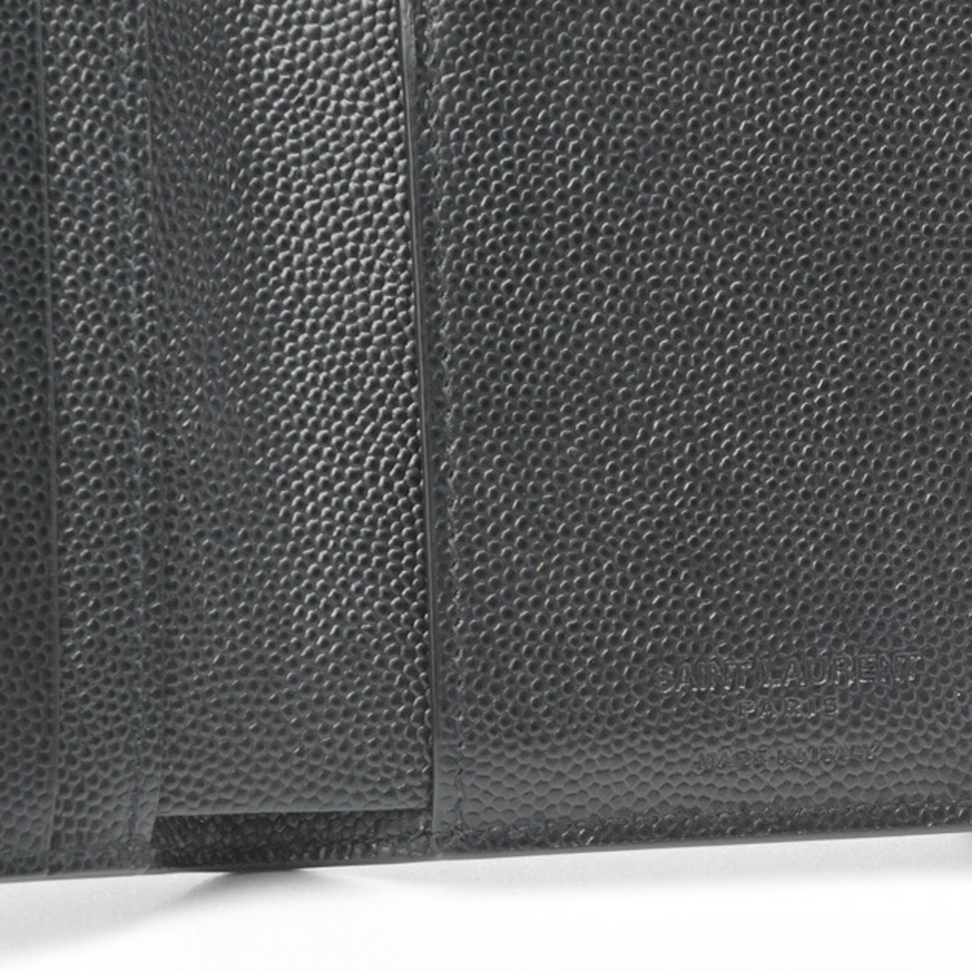 Saint Laurent Credit Card Wallet 607051 Grain de Poudre Embossed Leather