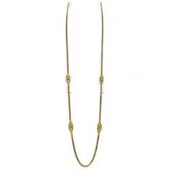 Christian Dior Long Necklace Gold GP CD Women's