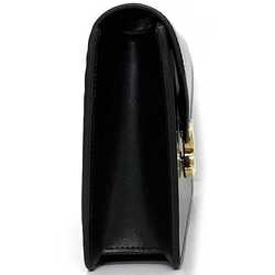Celine Chain Wallet Margo Black Triomphe 10L033 Shoulder Bag Flap Leather CELINE Shiny Calfskin Clutch 2way