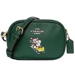 Coach Shoulder Bag Jamie Green Disney CN024 Leather COACH Pochette Mickey Santa Collaboration - Ladies