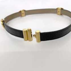 BVLGARI Bracelet Double Coil Black Gold Doppiondo Leather GP