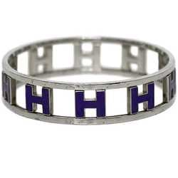 Hermes Bangle Rondo Ash Silver Blue Bracelet H HERMES Reversible Ladies