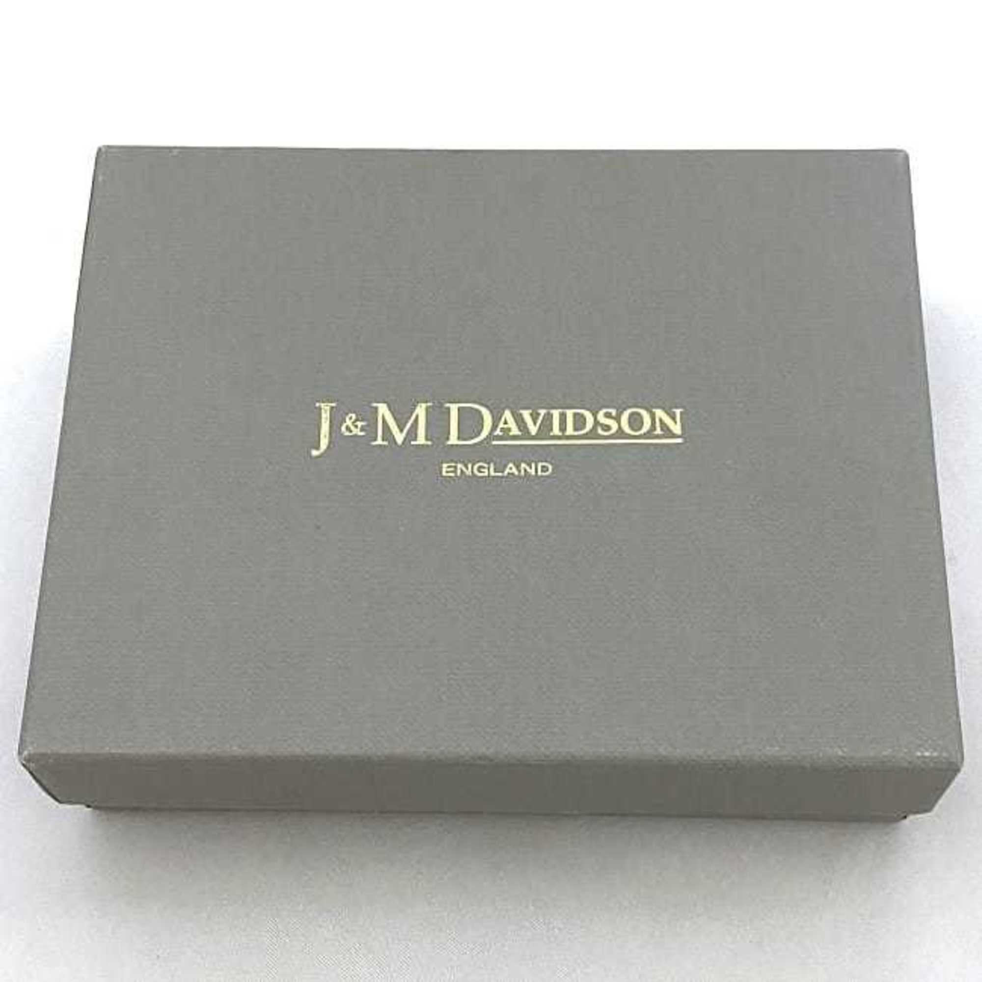 J&M DAVIDSON Coin Case Black 10224N 7495 9990 Purse Leather Round Wallet Compact