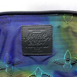 LOUIS VUITTON Clutch Bag Pochette Black 2054 M68775 Puffer Leather UB4179 Handbag Charm Rainbow