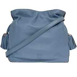 LOEWE Flamenco Shoulder Bag Light Blue Anagram Leather Nappa Tassel 2way Soft