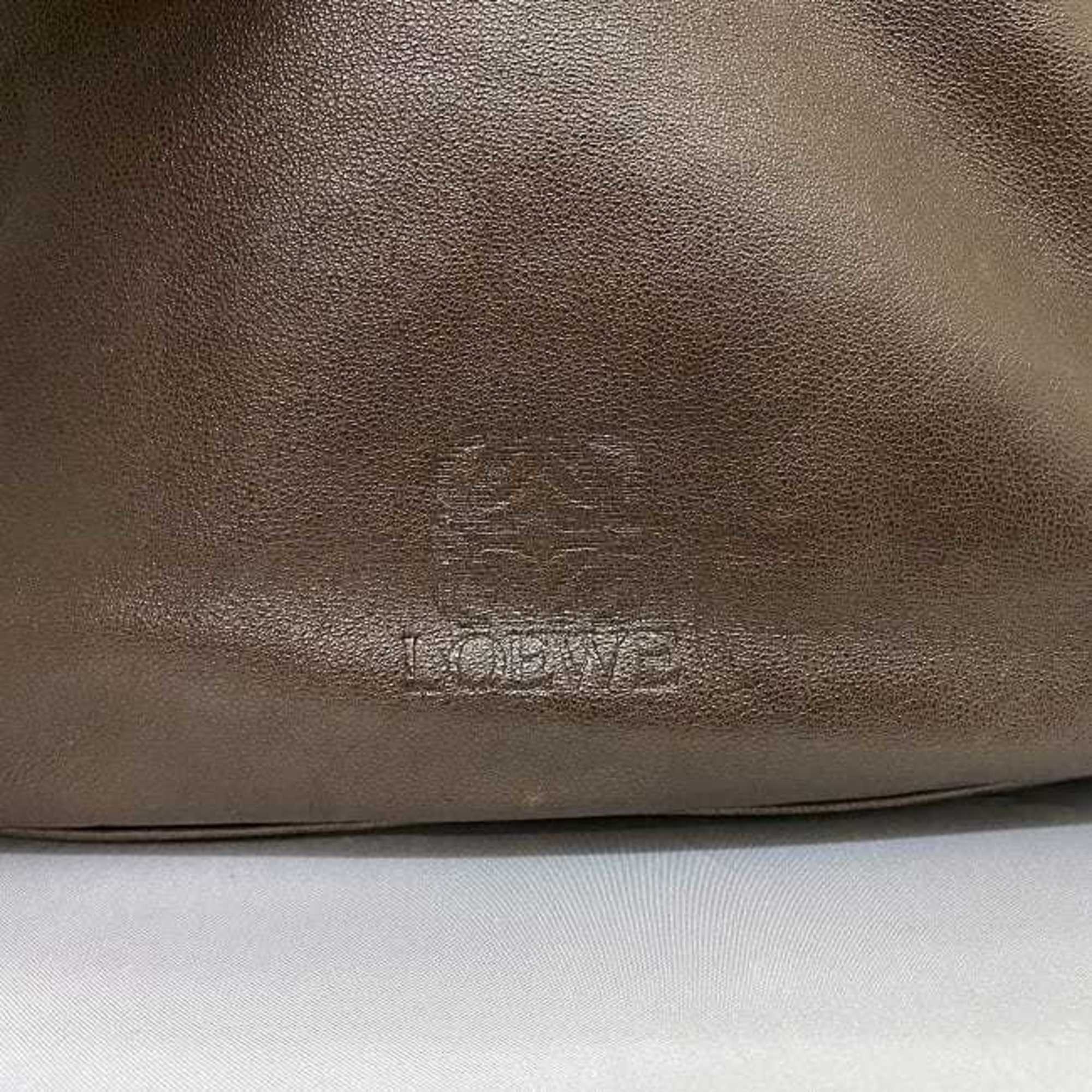 LOEWE Shoulder Bag Brown Anagram Leather Nappa Ladies